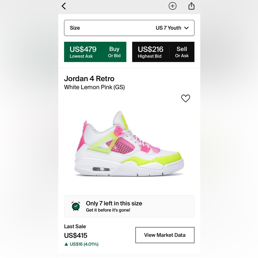 Jordan 4s (white lemon pink)
